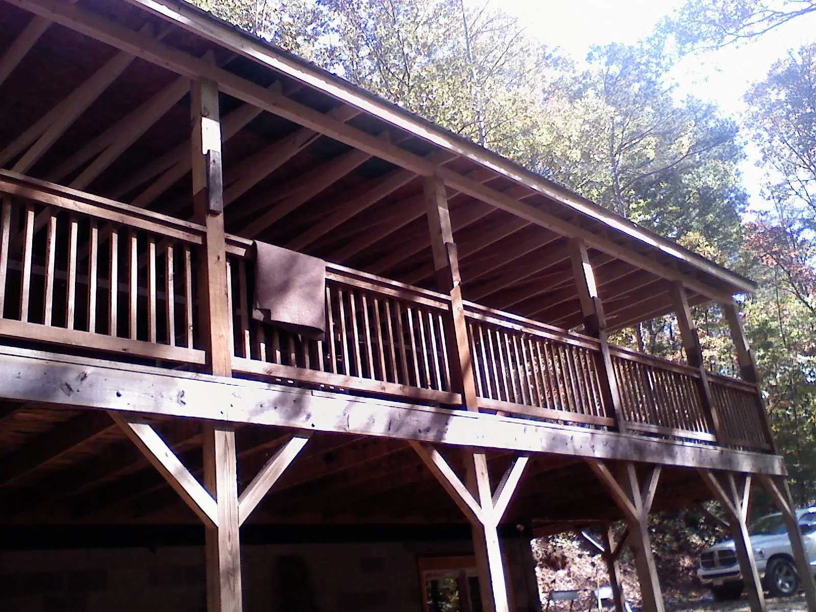 Timber framing under a new elevated porch and deck — Roof Leak Repair in Heath Springs by Roofing Brothers